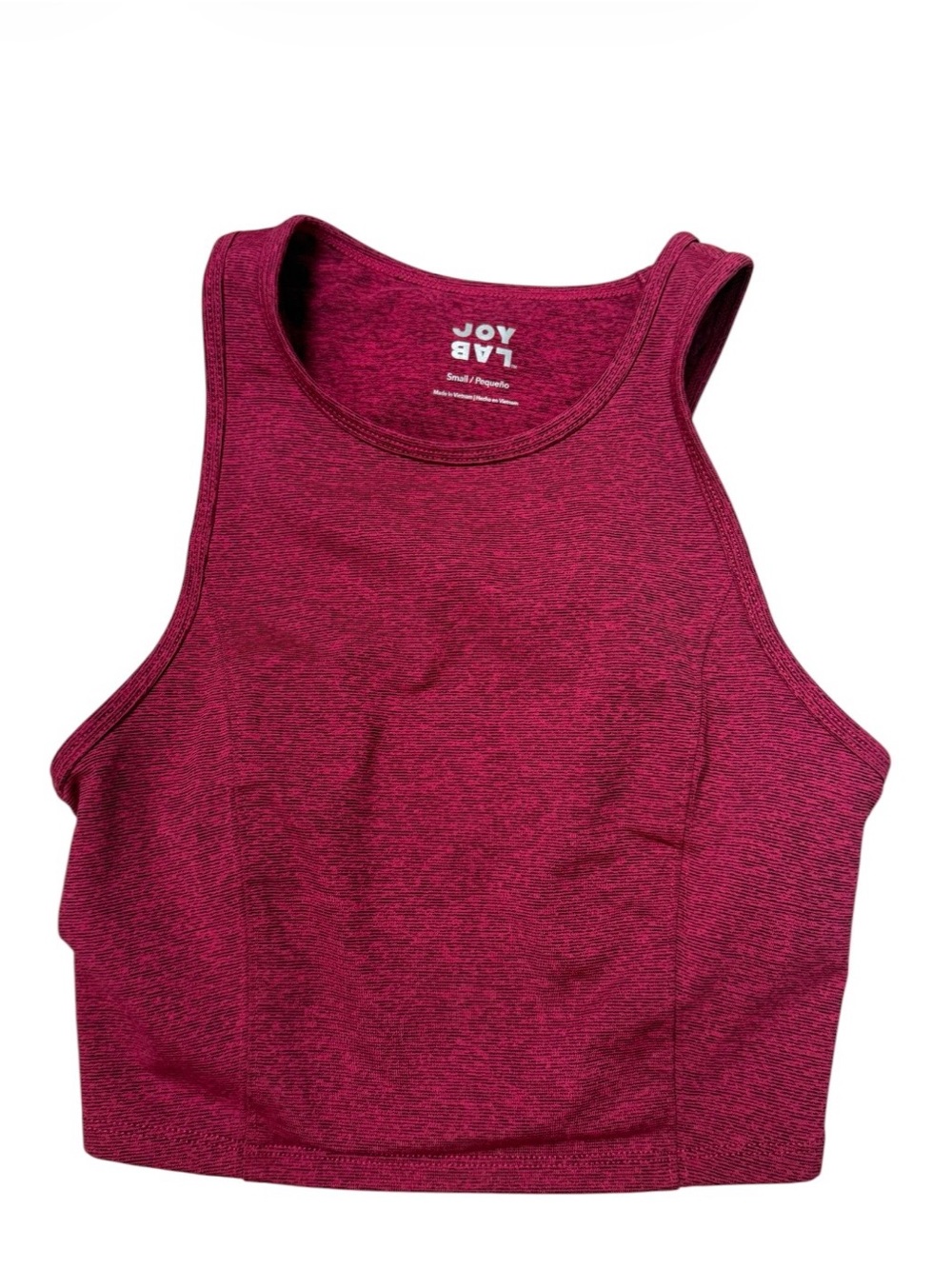 JoyLab Cropped Tank Top in Heathered Burgundy active wear athletic tank